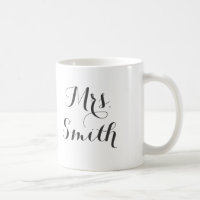 Just Married Mrs. Smith Couple Coffee Mug Funny