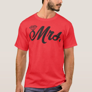 Just Married Mrs Wife Bride Engagement Honeymoon  T-Shirt