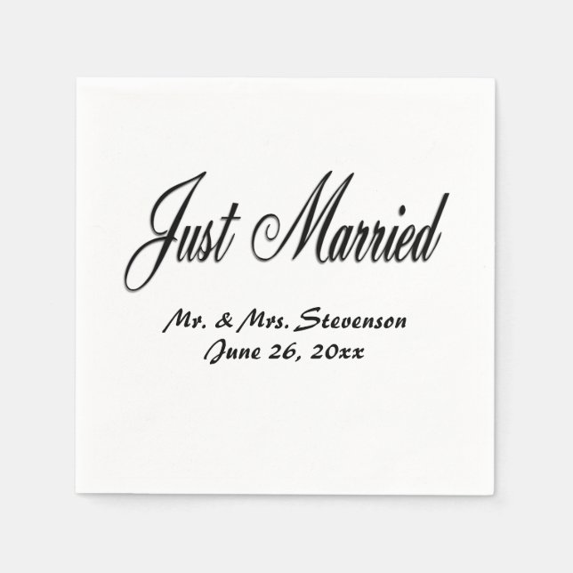 Just Married Napkin (Front)
