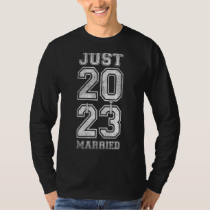 Just Married New Wife New Husband Matching 2023 Ho T-Shirt