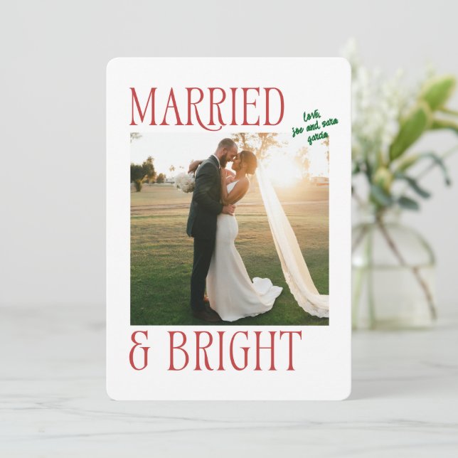 Just Married Newlywed Christmas Card (Standing Front)