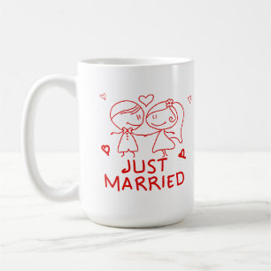 Just Married Newlywed Couple Love Design Coffee Mug