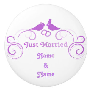Just Married Newlyweds Thunder_Cove Ceramic Knob
