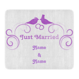 Just Married Newlyweds Thunder_Cove Cutting Board