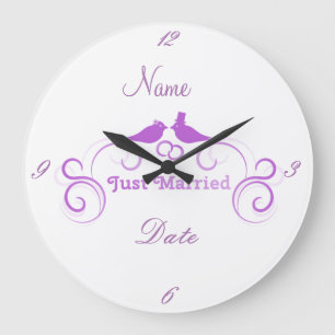 Just Married Newlyweds Thunder_Cove Large Clock