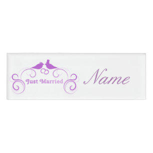 Just Married Newlyweds Thunder_Cove Name Tag