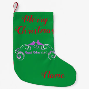 Just Married Newlyweds Thunder_Cove Small Christmas Stocking