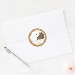 Just Married   Passport Stamp   Cabo San Lucas Classic Round Sticker