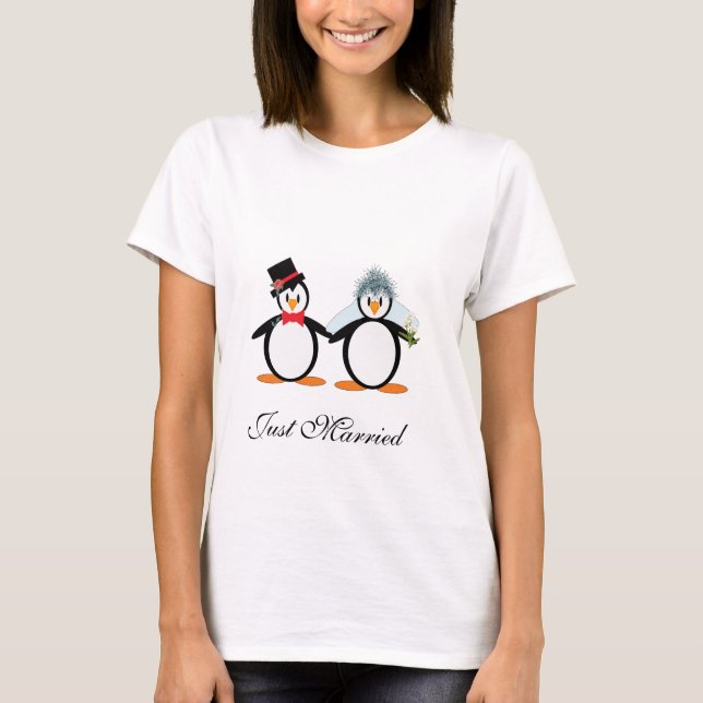 Just Married Pengos T-Shirt (Front)