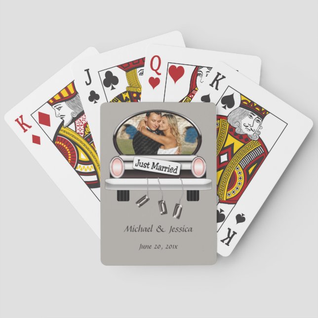 Just Married Personalised Bicycle® Playing Cards (Back)