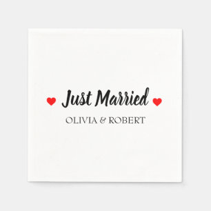 Just Married Personalised Napkin