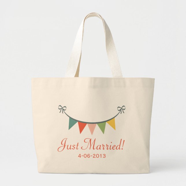 Just Married Personalised Tote Bag (Front)