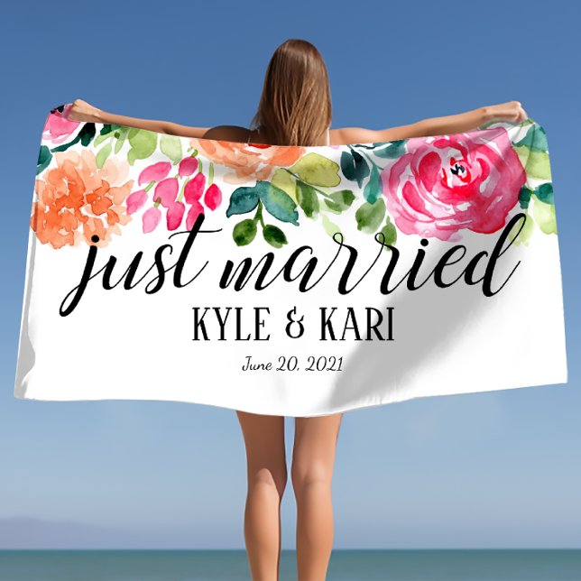 Just Married Personalised Wedding Honeymoon Towel (Just Married Personalized Wedding Honeymoon Towel
)