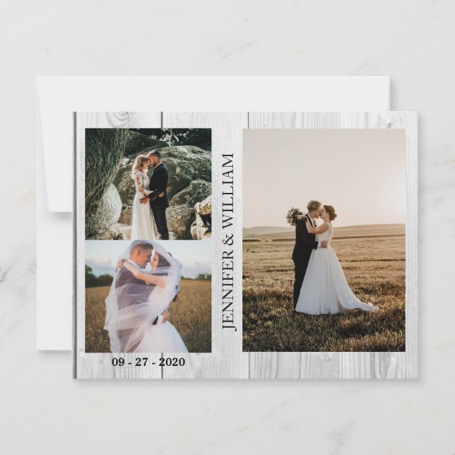 Just Married Photo Collage Wedding Announcement (Front)