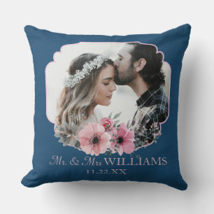 Just Married Photo Portrait Marriage Anniversary Cushion