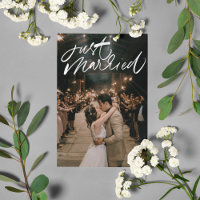 Just Married Photo Wedding Thank You