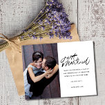 Just Married Photo Wedding Thank You Postcard<br><div class="desc">Just Married photograph wedding thank you postcards,  using the template - upload your favourite wedding photograph and customise front side of card with names. Reverse side of postcard is left blank for a handwritten message. Add your return address to be printed.</div>