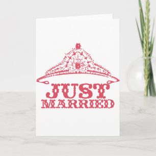 Just Married Princess Bride Tiara Thank You Card