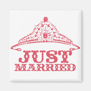 Just Married Princess Bride Tiara Weddings Magnet