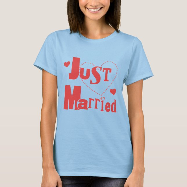 Just Married Red Heart T-Shirt (Front)