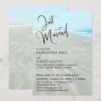 Just Married Rippled Sand Aqua Water Beach Event