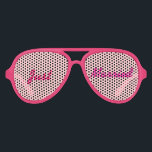 Just Married Shades<br><div class="desc">Perfect for the beach bound couple ...  just married shades with pink and white background and pink frames.  Just Married is in a hot pink script font.</div>