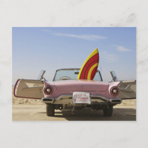 Just Married Sign And Surfboard Announcement Postcard