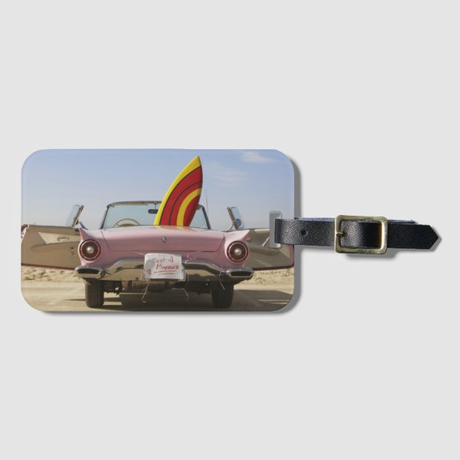 Just Married Sign And Surfboard Luggage Tag (Front Horizontal)