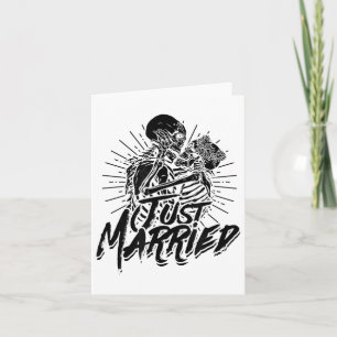 Just Married- Spooky Halloween Bride And Groom Cou Card