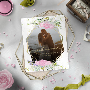 just married   Spring Wedding Photo Announcement