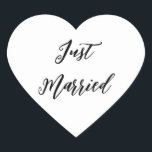 Just Married Sticker<br><div class="desc">Just Married heart sticker.</div>