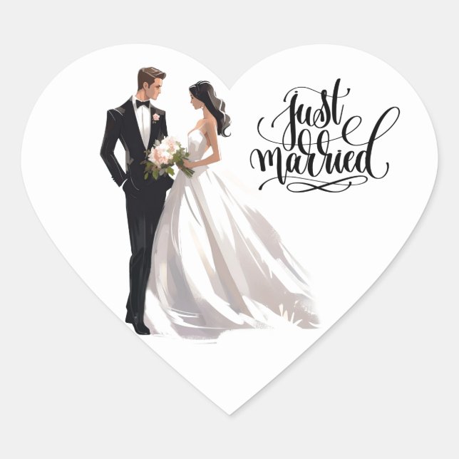 Just Married Sticker (Front)