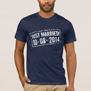 Just married t shirt with 2014 wedding date stamp