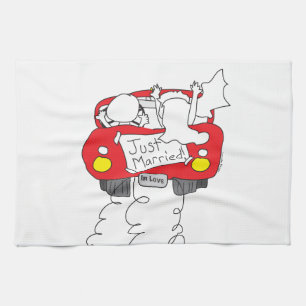 Just Married Tea Towel