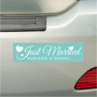 Just Married Teal Personalised Newlywed Wedding