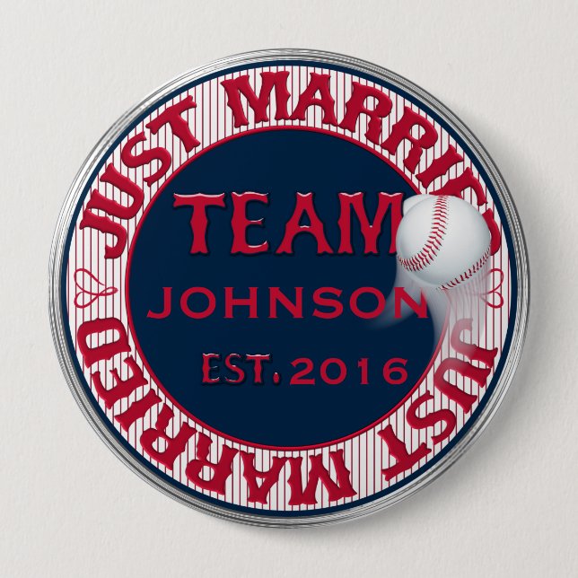 Just Married Team 02-CUSTOMIZED Button Pin (Front)