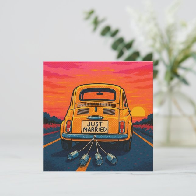 Just Married Thank You Card. Card (Standing Front)