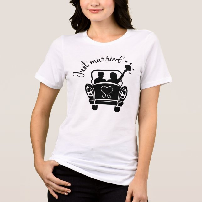 Just Married  Tri-Blend Shirt (Front)