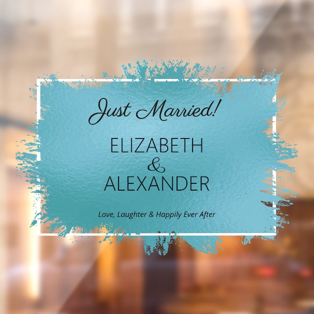 Just Married! Turquoise Faux Foil (Sheet 2)