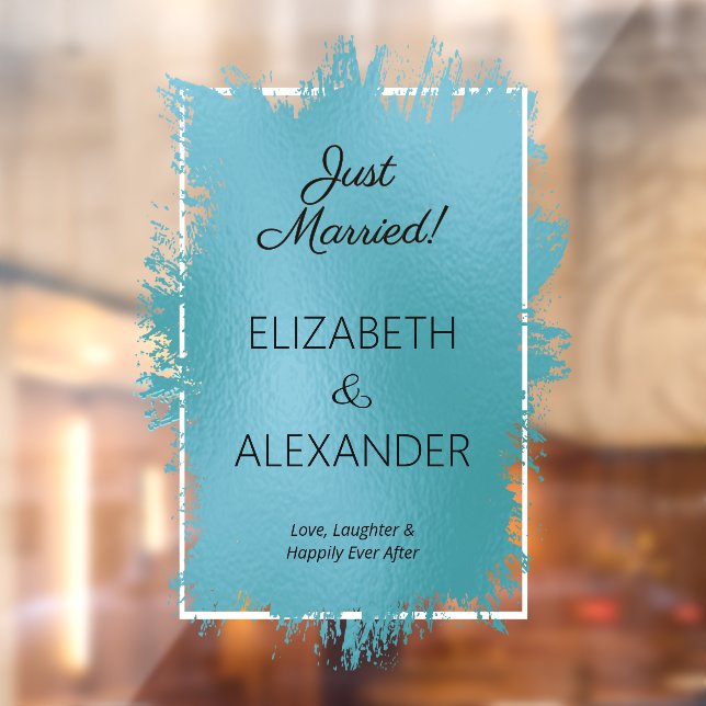 Just Married! Turquoise Faux Foil (Sheet 2)
