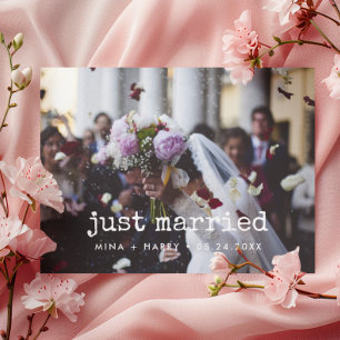 Just married Typewriter vintage wedding photo card
