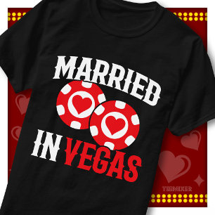 Just Married Vegas Casino Heart Chips Love Couple T-Shirt