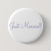 Just Married! Violet Tulip Wedding Buttons
