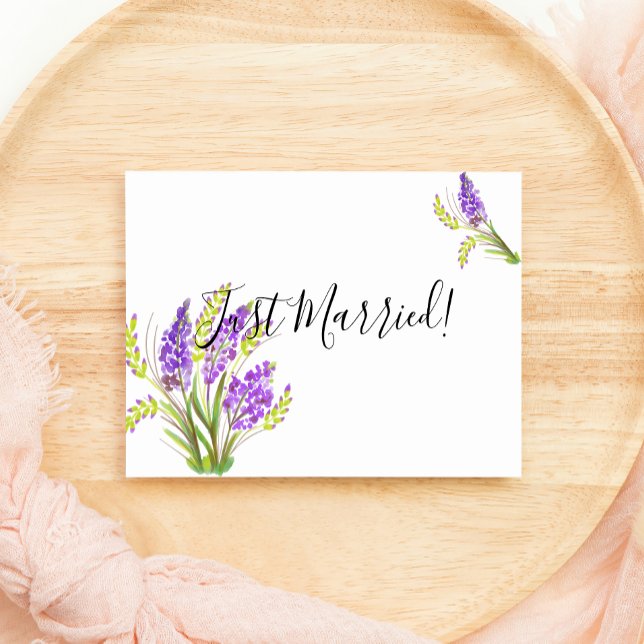 Just Married Watercolor Lavender and Green Floral (Creator Uploaded)