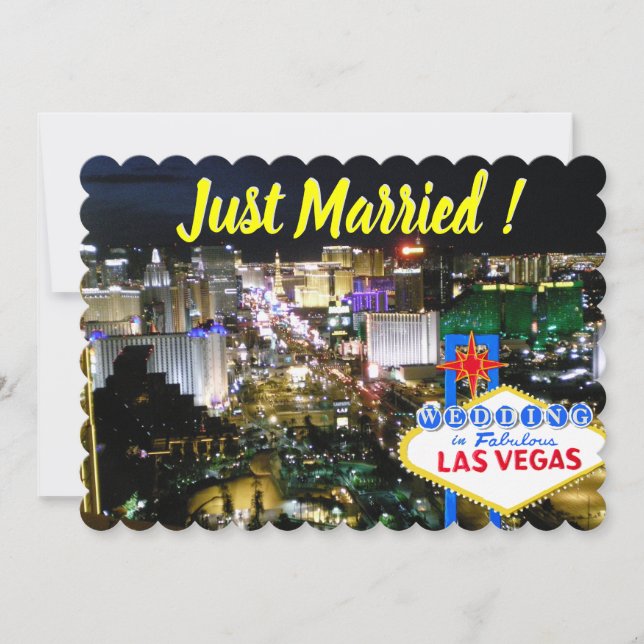 Just Married Wedding Announcement Las Vegas (Front)
