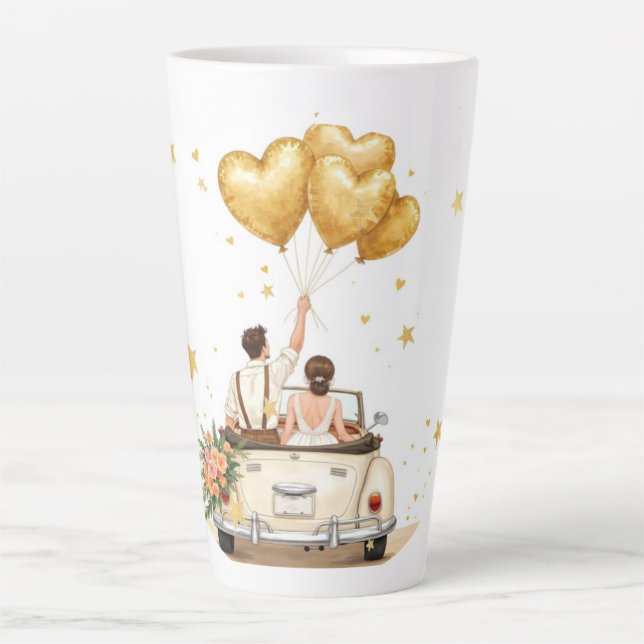 Just Married Wedding Couple  Latte Mug (Front)