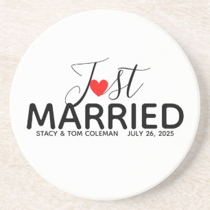 Just Married Wedding Custom  Coaster