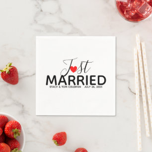 Just Married Wedding Custom  Napkin