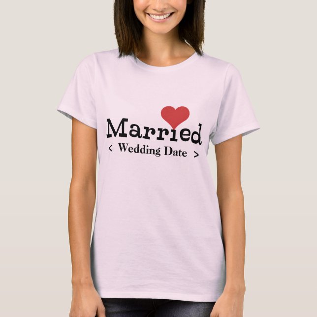 Just Married (Wedding Date) T-Shirt (Front)
