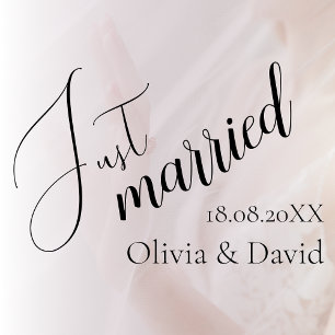 Just Married   Wedding Elegant Customised 